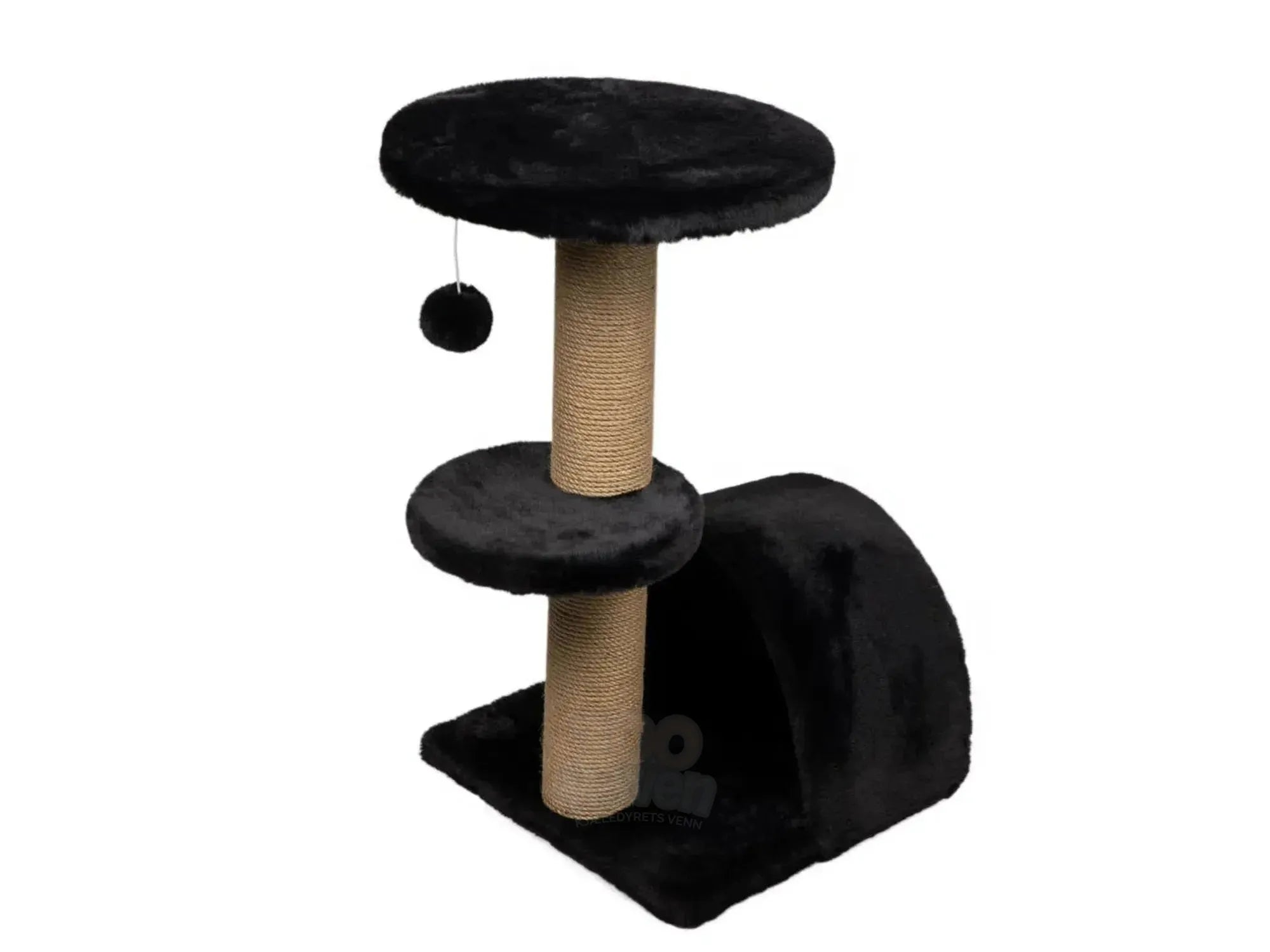 Kloremøbel med hyller 53 × 39 × 67 cm – Sort klatre- og kloremøbel til katt