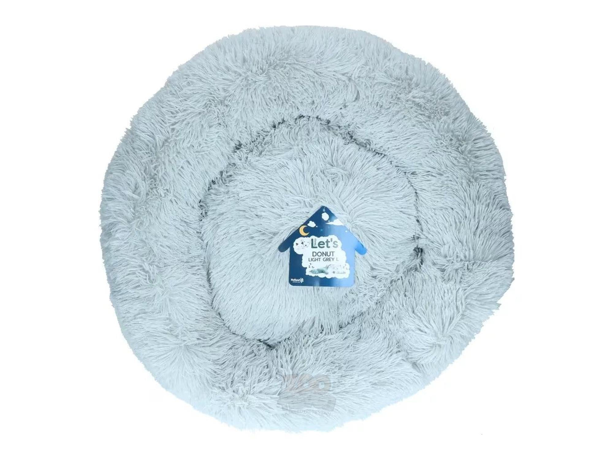 Let’s Sleep Donut Antistress Seng Lysegrå – Calming Bed til Hund og Katt (M–L)