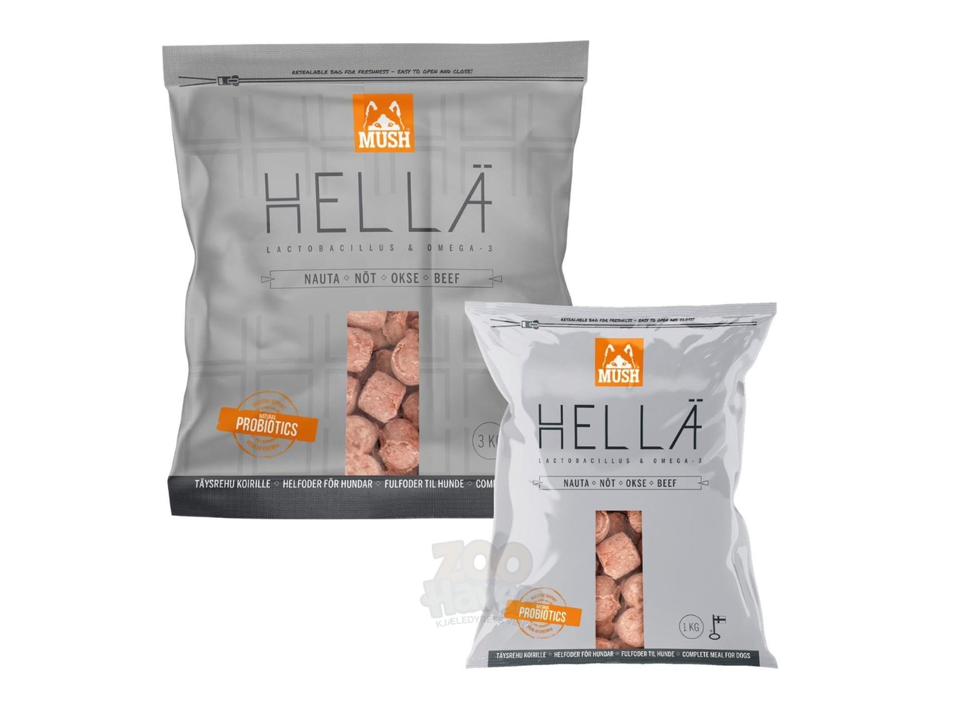 Mush Hella Monoprotein Fryst Storfe råfôr til hund av storfe