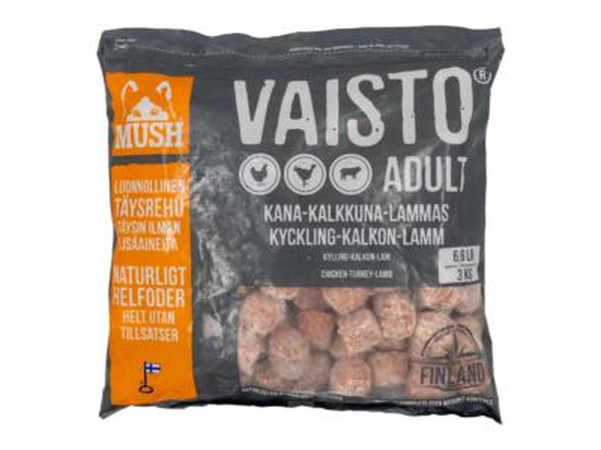 MUSH Vaisto Grå Adult råfôr hund 3 kg