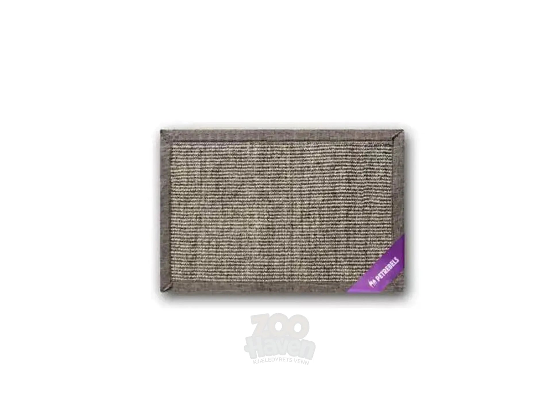 Mastermat 60 horisontal klorematte i grå sisal med lilla merke.