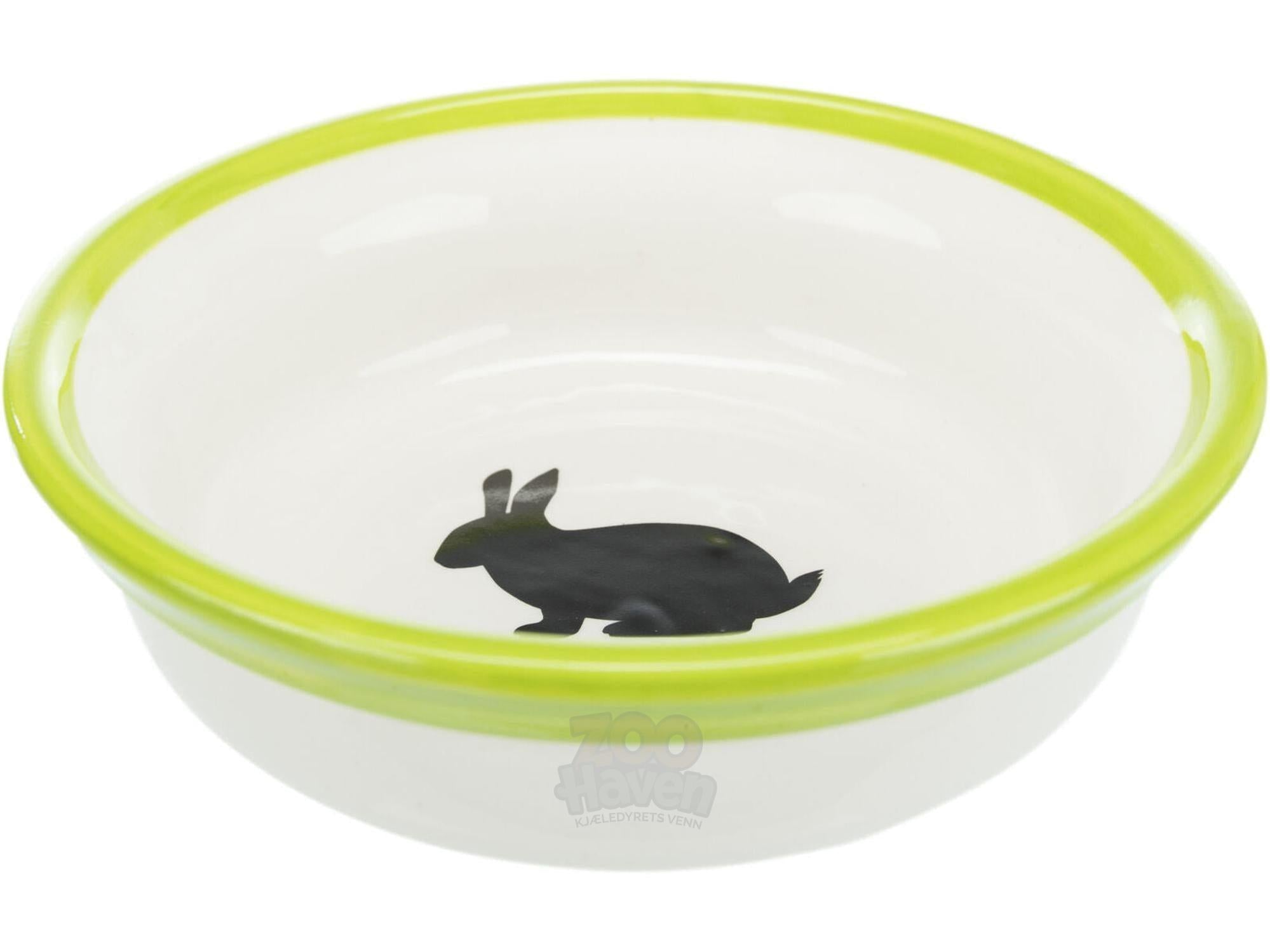 Matskål Dobbel Porselen 2x0,3l Ø13cm Hvit/Grønn