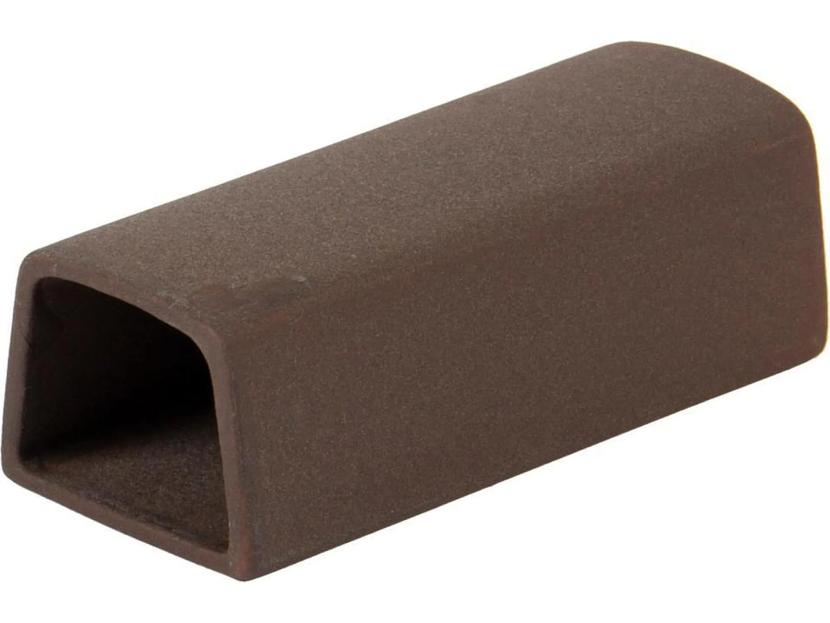 Brun, rektangulær keramisk hule for akvarium, 12x5x4,2 cm, for maller og reker.