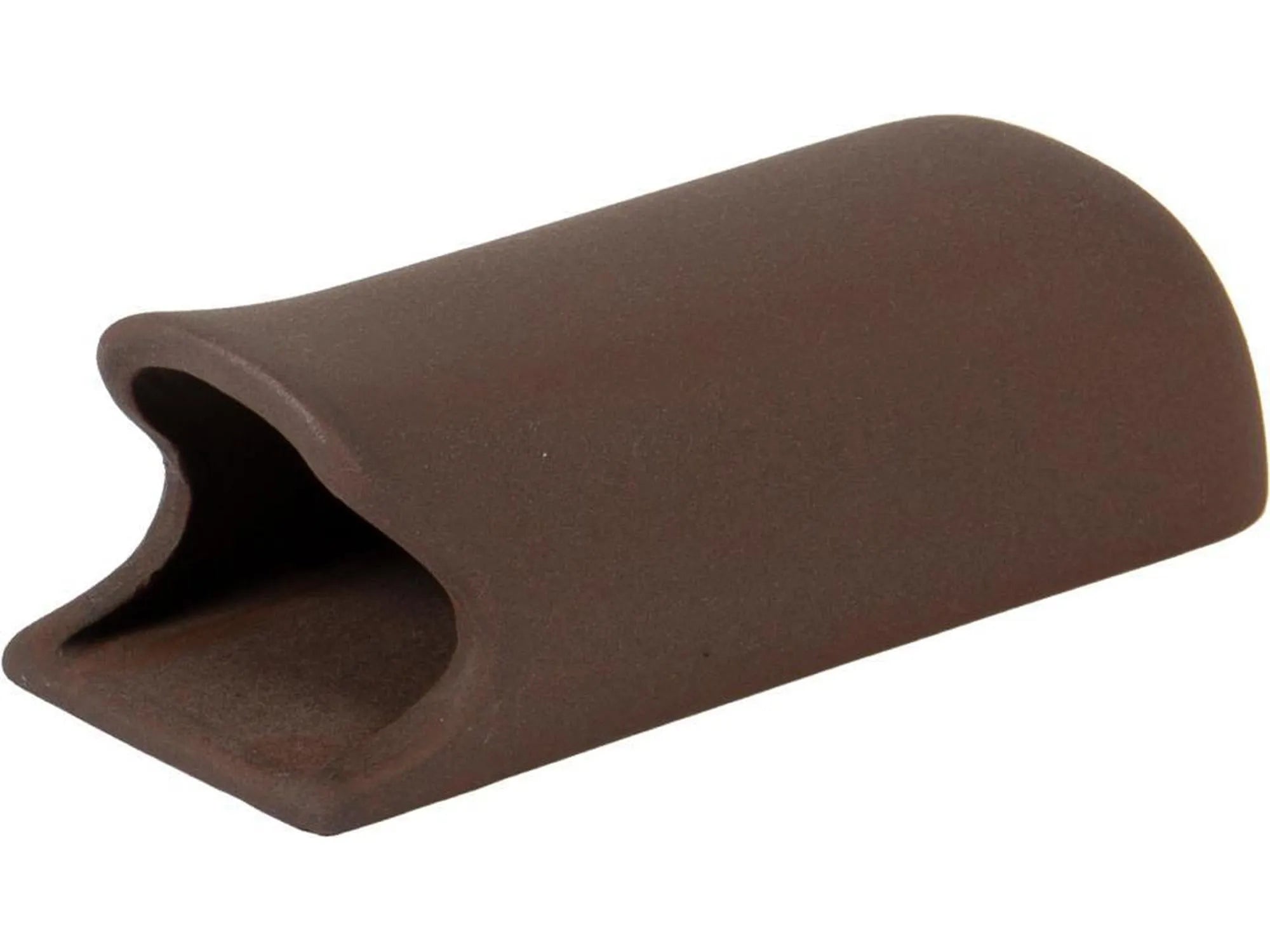 Brun keramisk akvariehule for maller og reker, 14,3x5,5x4,5 cm, med buet inngang.