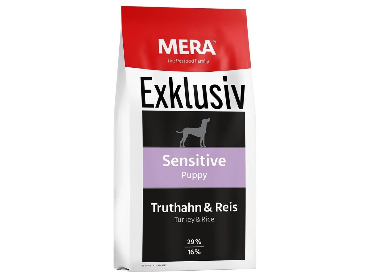 Mera Exklusiv Puppy Sensitiv Kalkun & Ris – glutenfritt valpefôr 15 kg