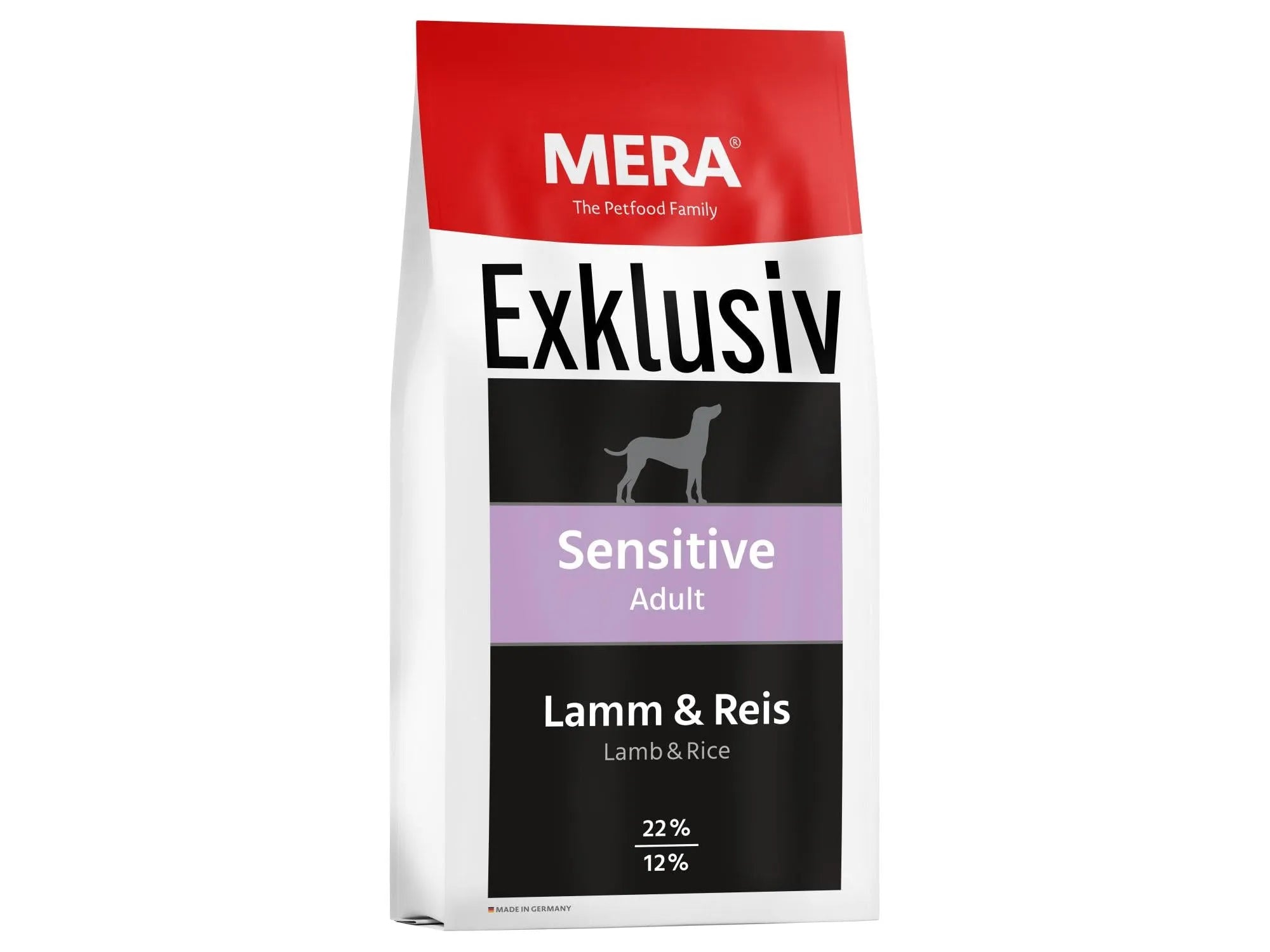 Mera Exklusiv Sensitive Adult Lam & Ris – glutenfritt tørrfôr til hund 15 kg