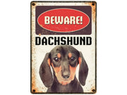 Metallskilt Beware Dachs 21x14,8cm