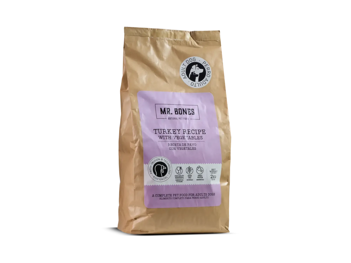 Mr. Bones Freshtrusion Kalkun – kornfritt tørrfôr til hund, 2 kg