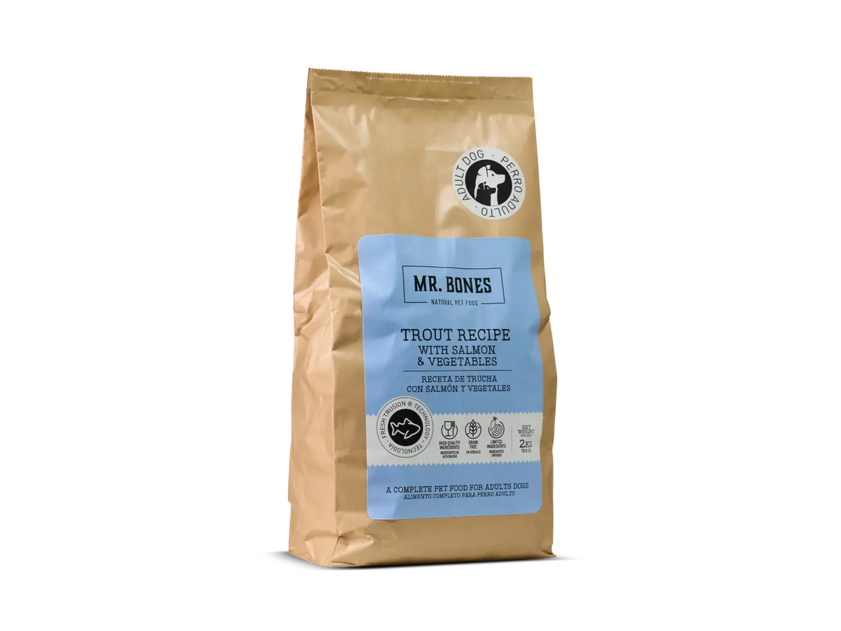 Mr. Bones Freshtrusion Ørret – kornfritt tørrfôr til hund, 2 kg