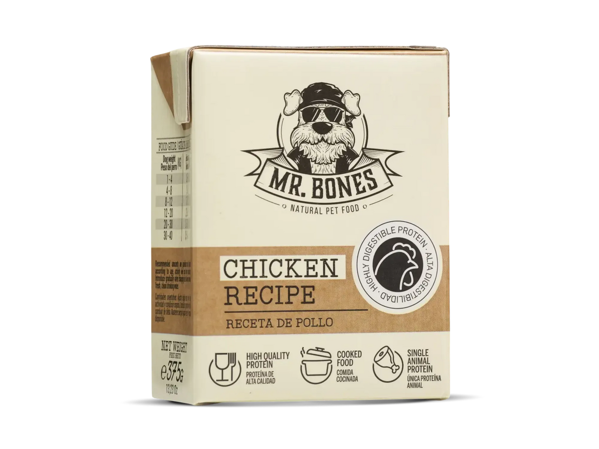 Mr. Bones kokt hundemat Kylling – fullfôr i Tetra Recart 375 g
