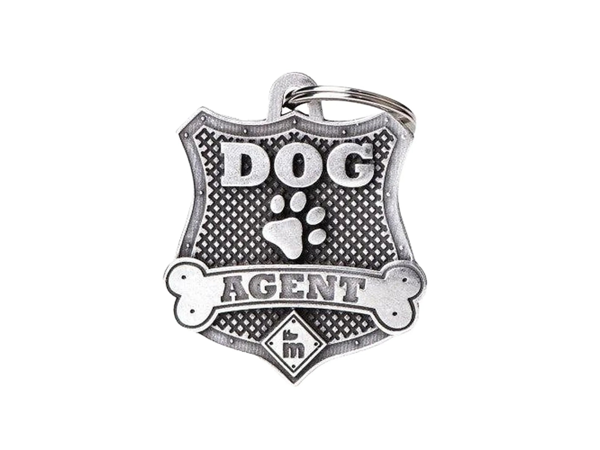 MyFamily Bronx Agent Badge ID-brikke til hund og katt – graverbar navnebrikke