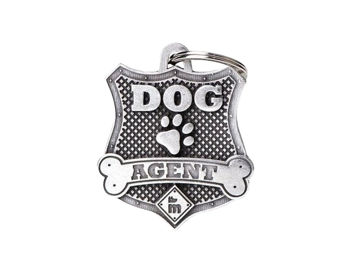 MyFamily Bronx Agent Badge ID-brikke til hund og katt – graverbar navnebrikke