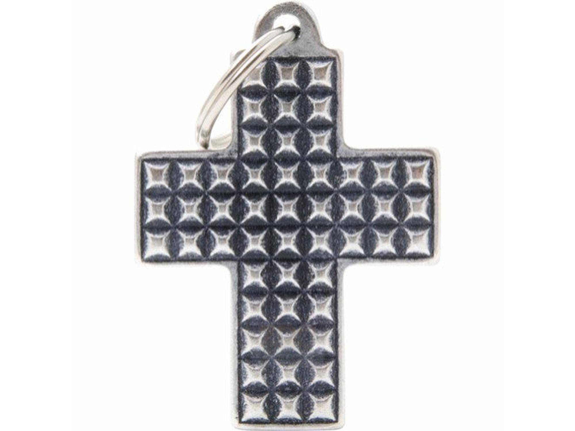 MyFamily Bronx Studs med kors ID-brikke til hund og katt – graverbar navnebrikke