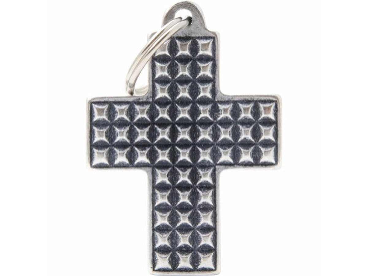MyFamily Bronx Studs med kors ID-brikke til hund og katt – graverbar navnebrikke