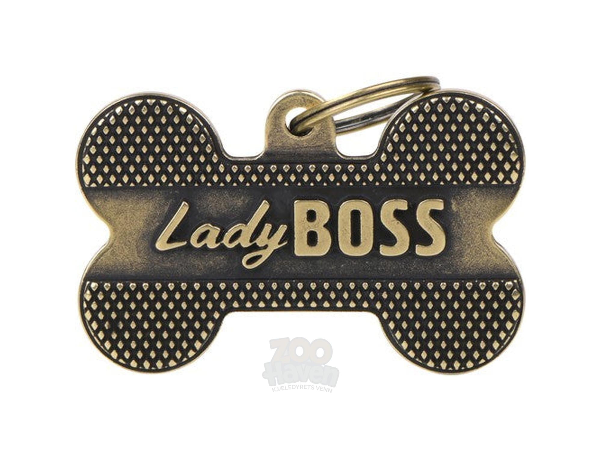 MyFamily Bronx Lady Boss ID-brikke til hund og katt – graverbar navnebrikke