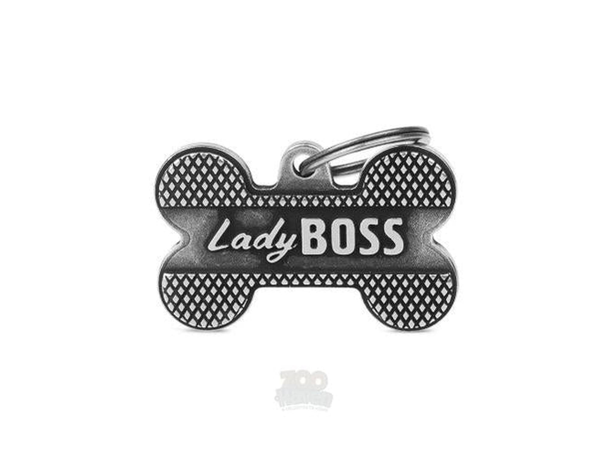 MyFamily Bronx Lady Boss ID-brikke til hund og katt – graverbar navnebrikke