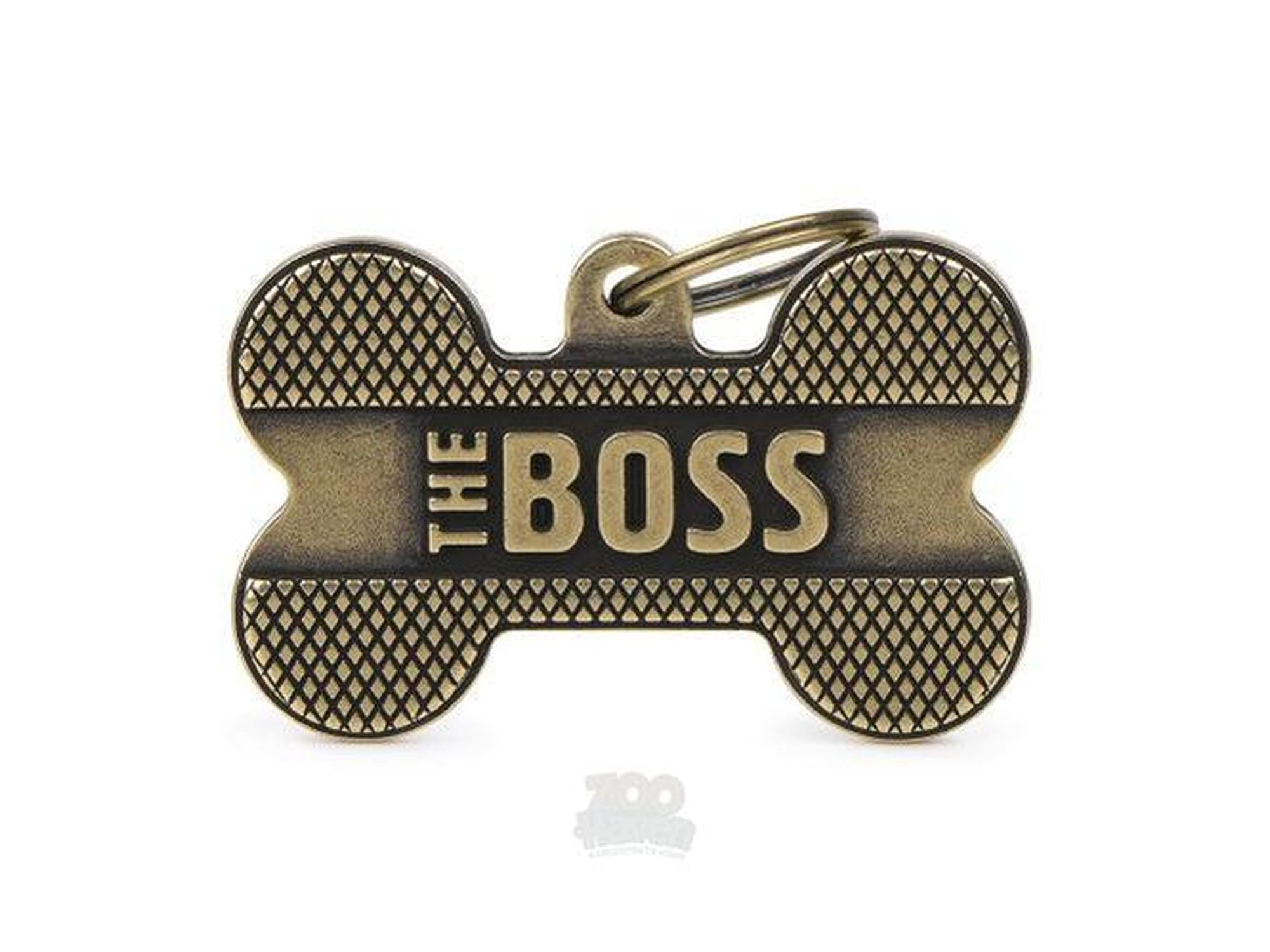 MyFamily Bronx The Boss XL ID-brikke til hund og katt – graverbar navnebrikke