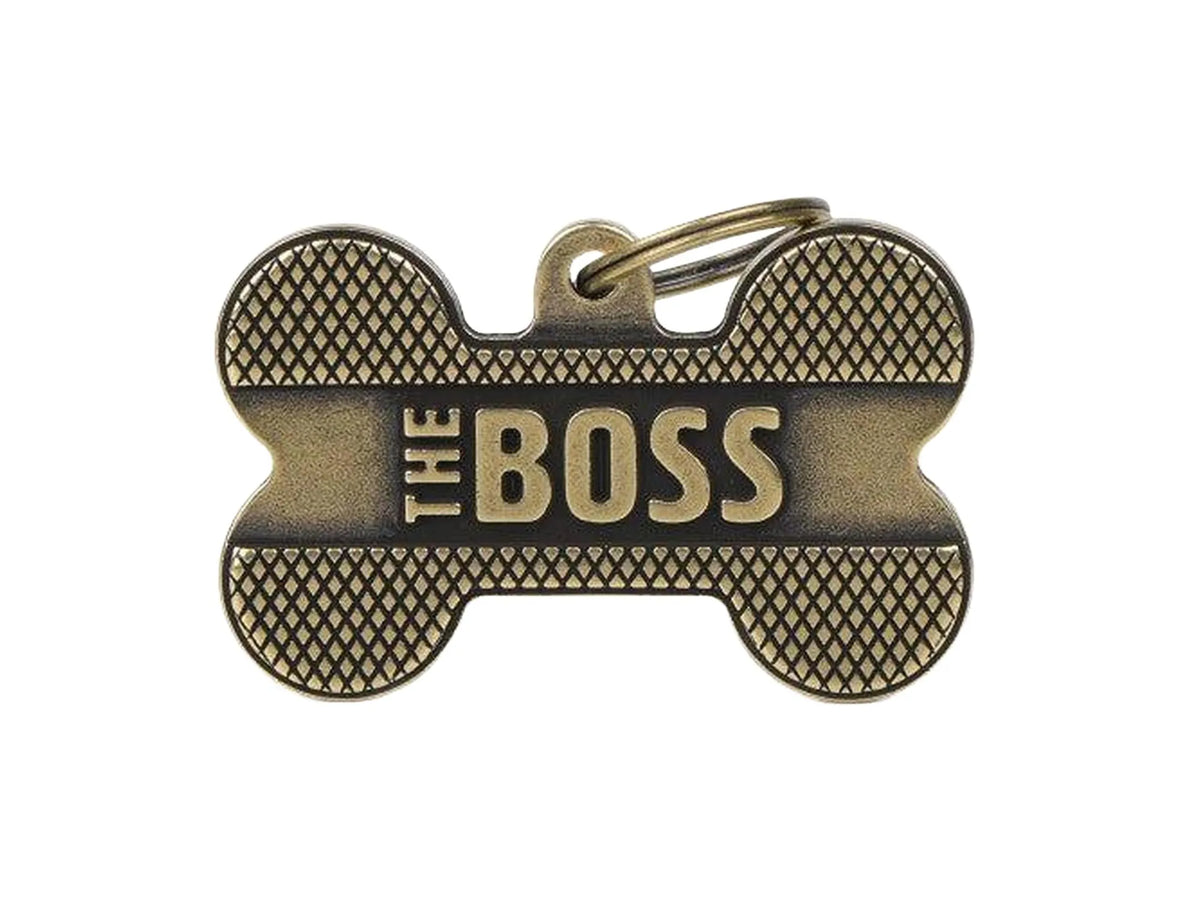MyFamily Bronx The Boss XL ID-brikke til hund og katt – graverbar navnebrikke