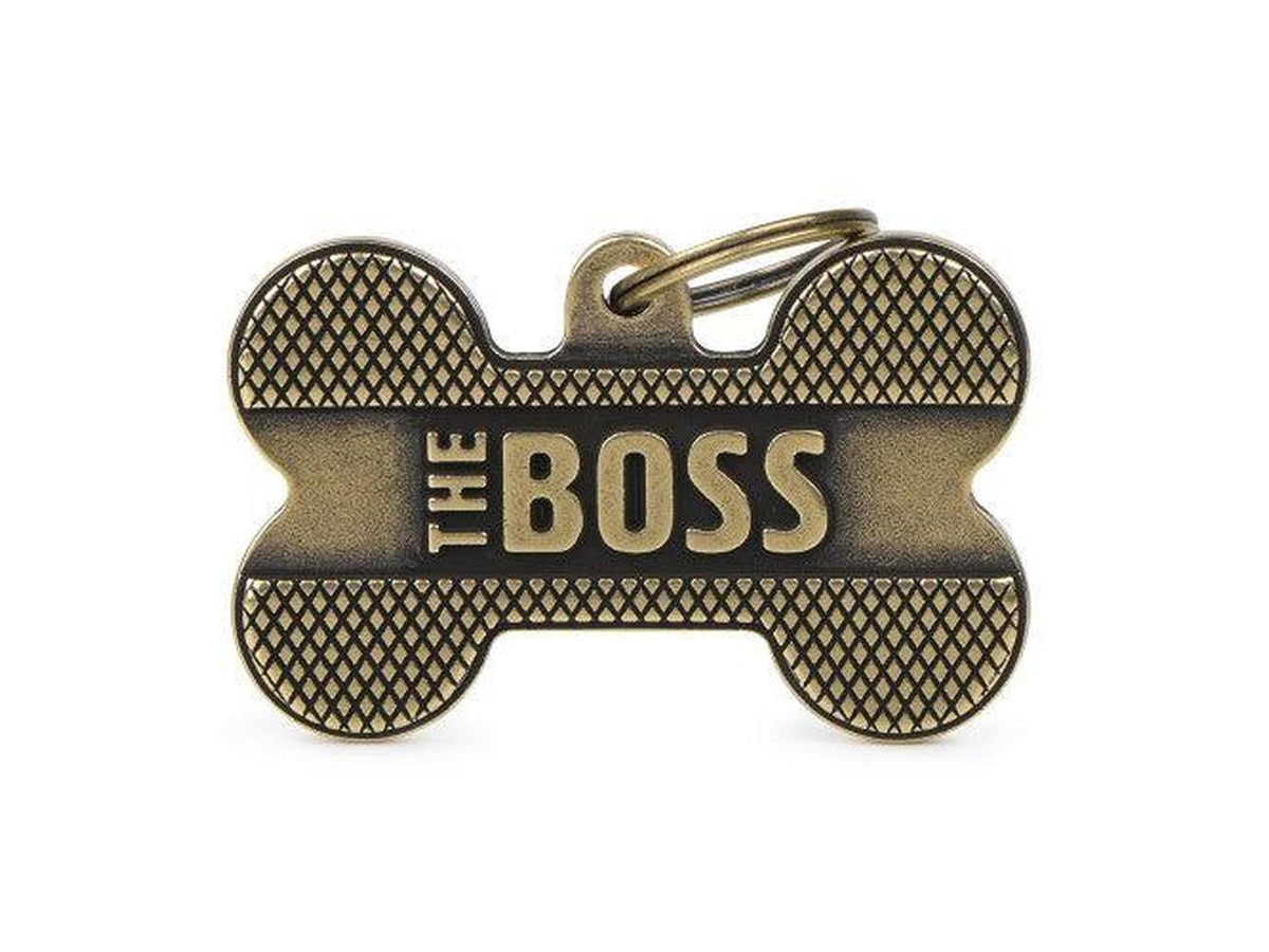 MyFamily Bronx The Boss XL ID-brikke til hund og katt – graverbar navnebrikke
