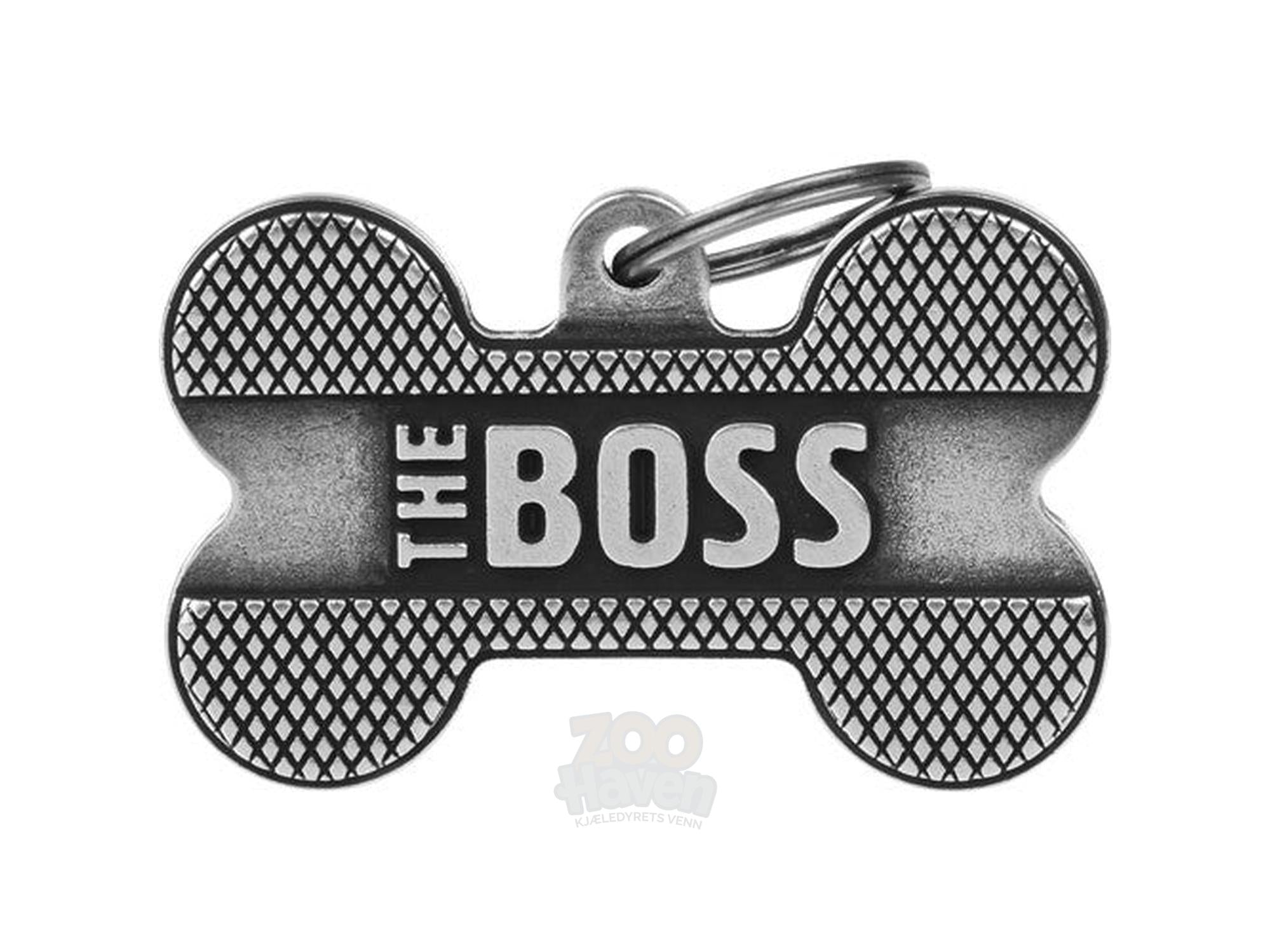 MyFamily Bronx The Boss ID-brikke til hund og katt – graverbar navnebrikke