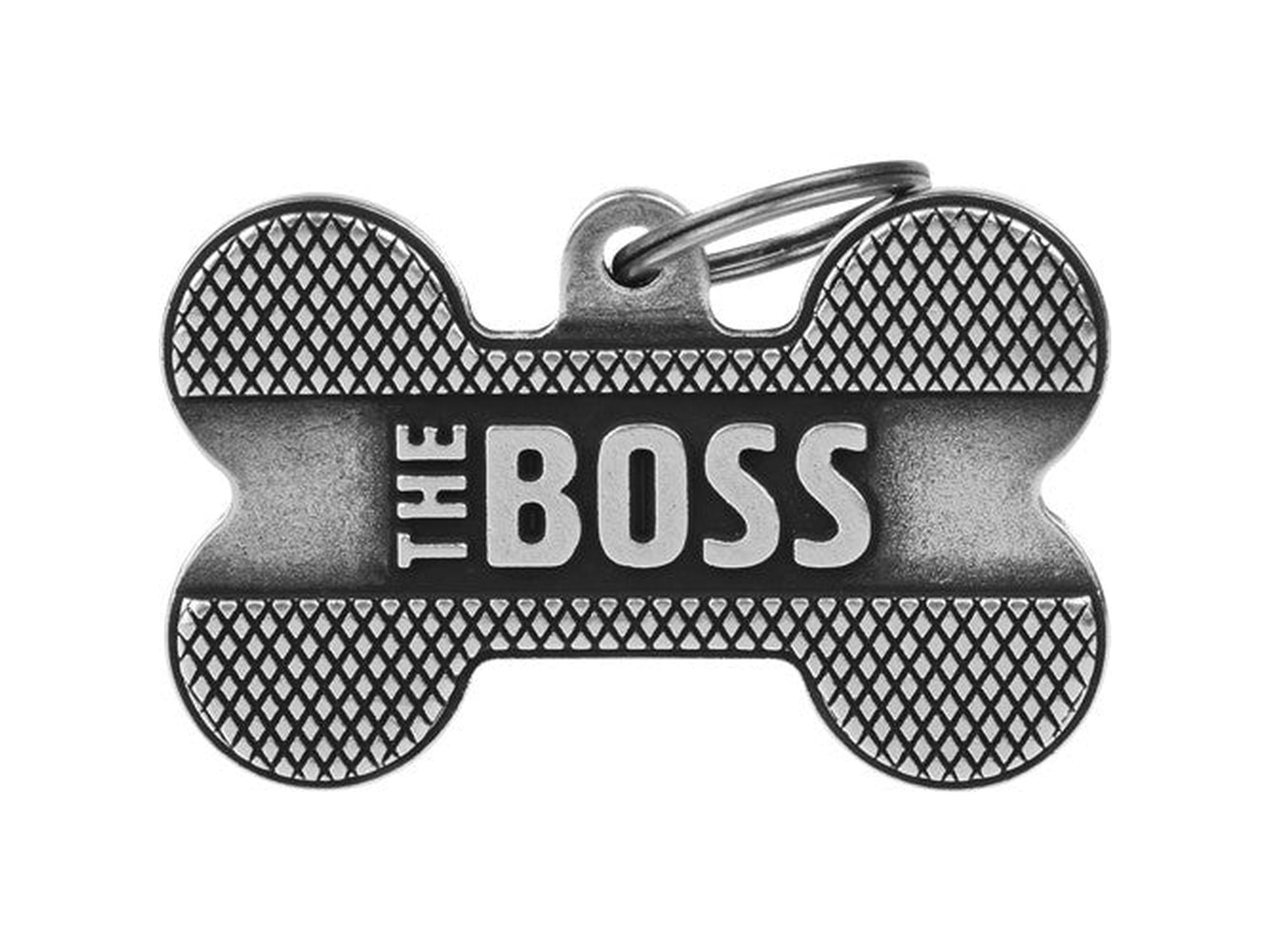 MyFamily Bronx The Boss ID-brikke til hund og katt – graverbar navnebrikke