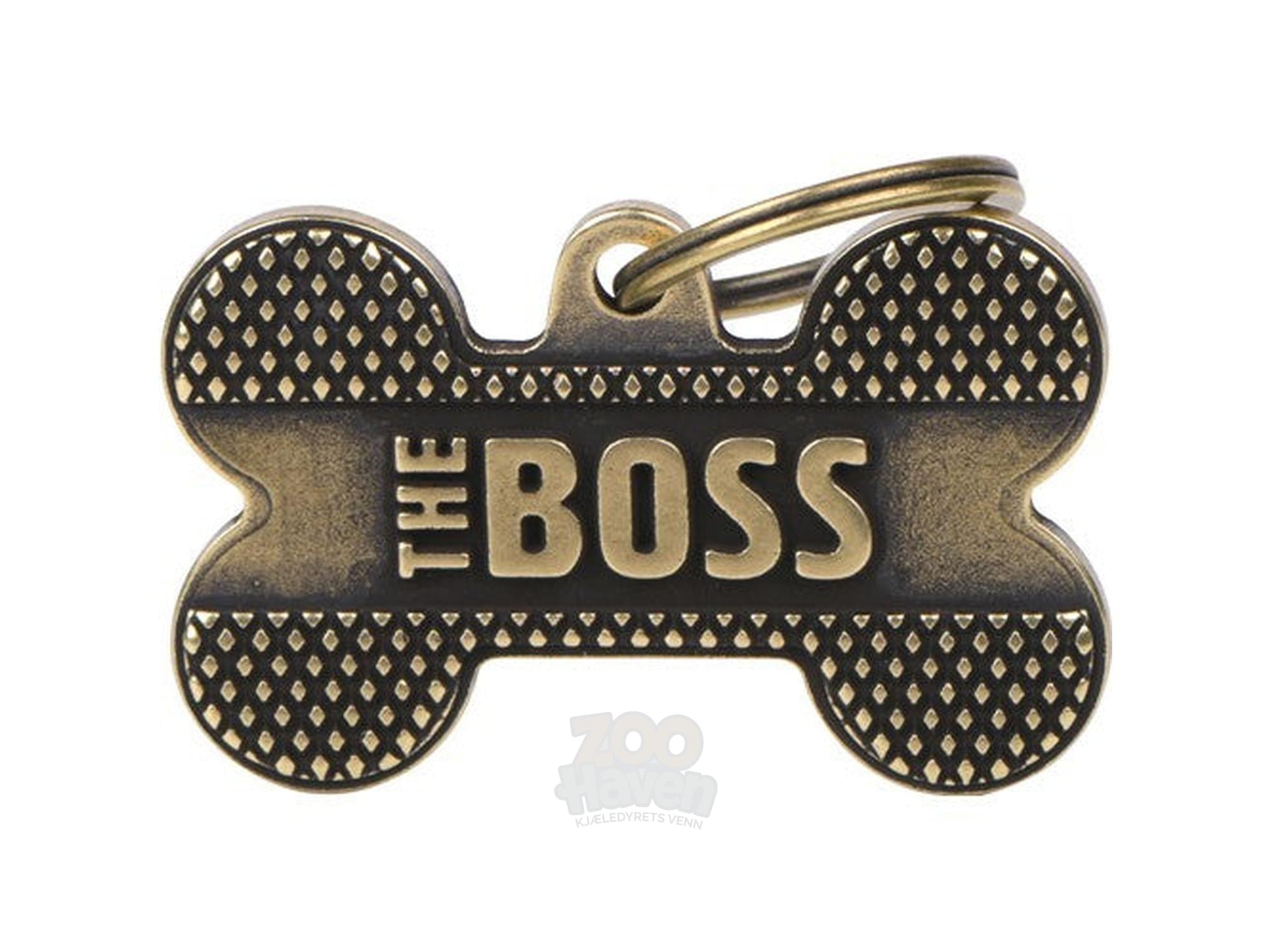 MyFamily Bronx The Boss L ID-brikke til hund og katt – graverbar navnebrikke