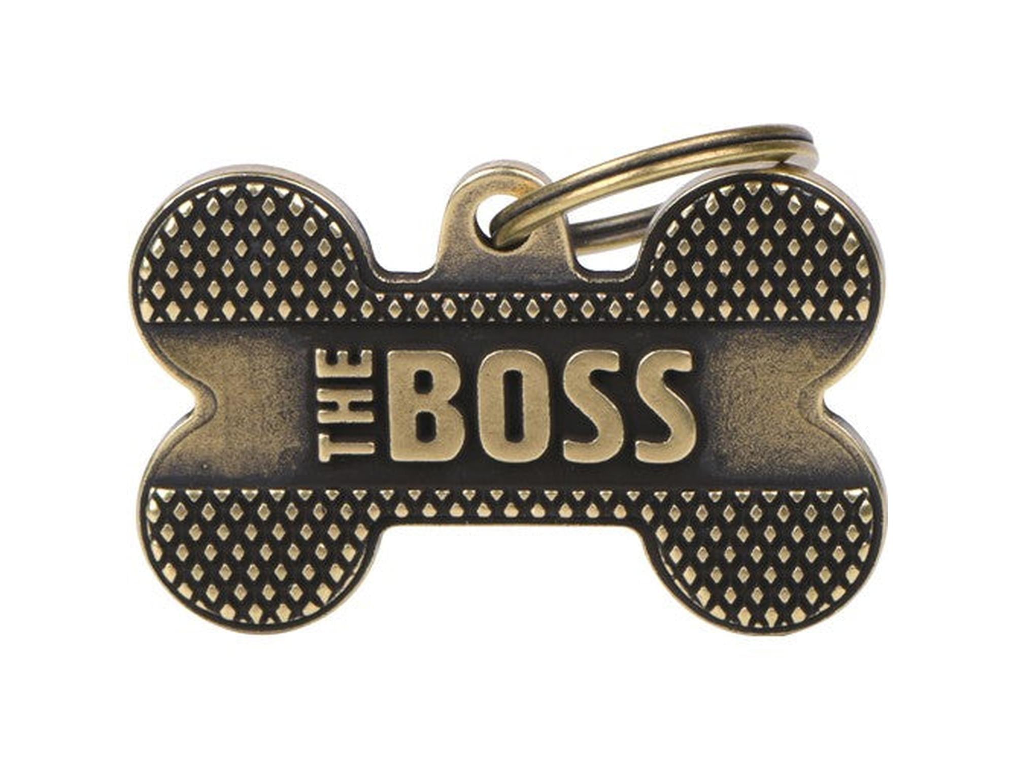 MyFamily Bronx The Boss L ID-brikke til hund og katt – graverbar navnebrikke