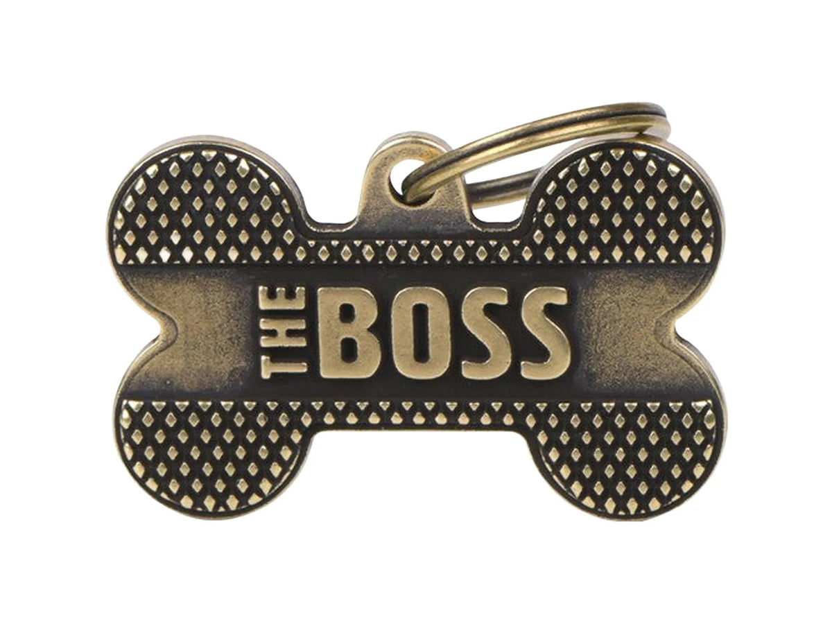 MyFamily Bronx The Boss L ID-brikke til hund og katt – graverbar navnebrikke