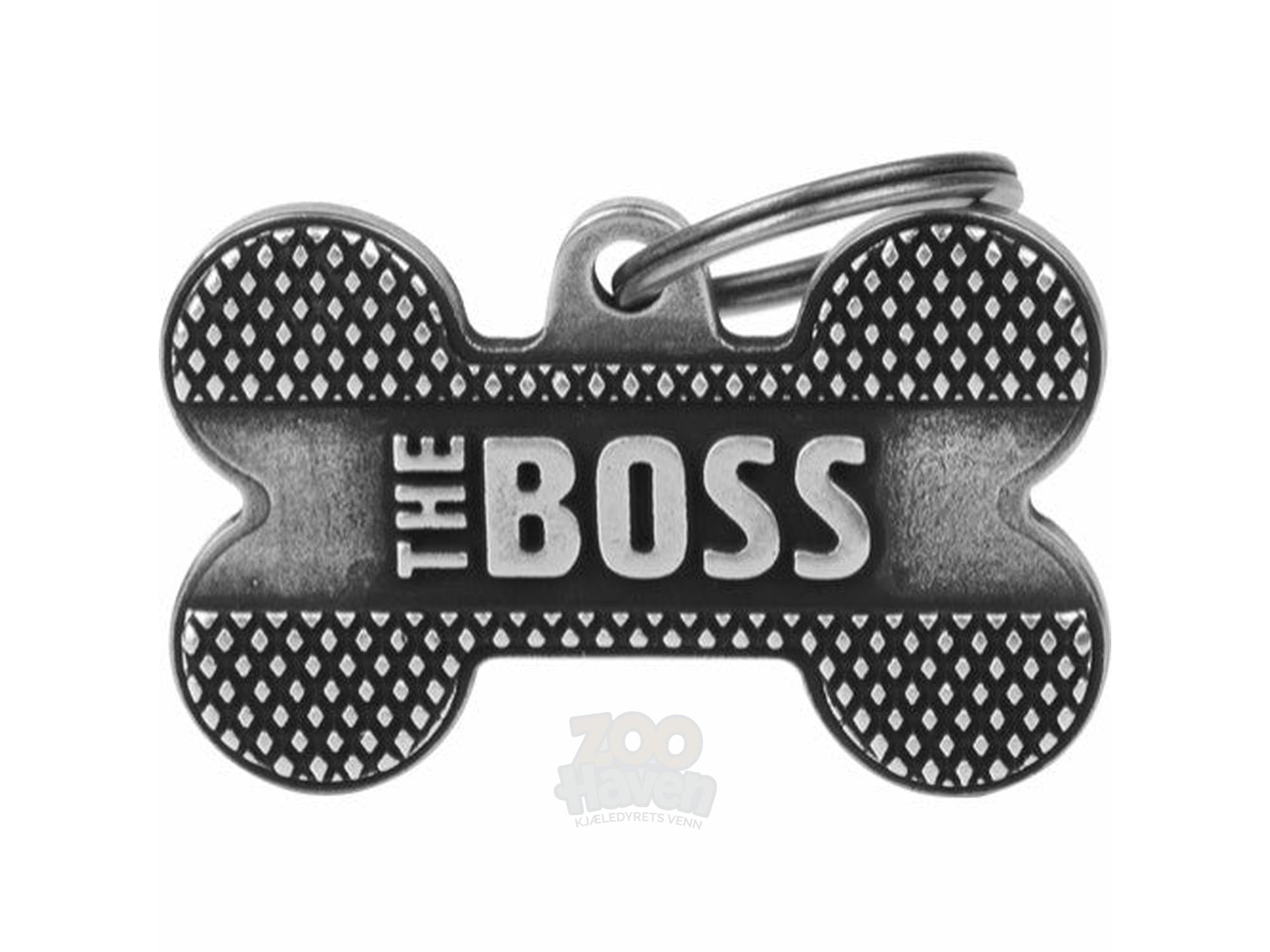 MyFamily Bronx The Boss ID-brikke til hund og katt – graverbar navnebrikke