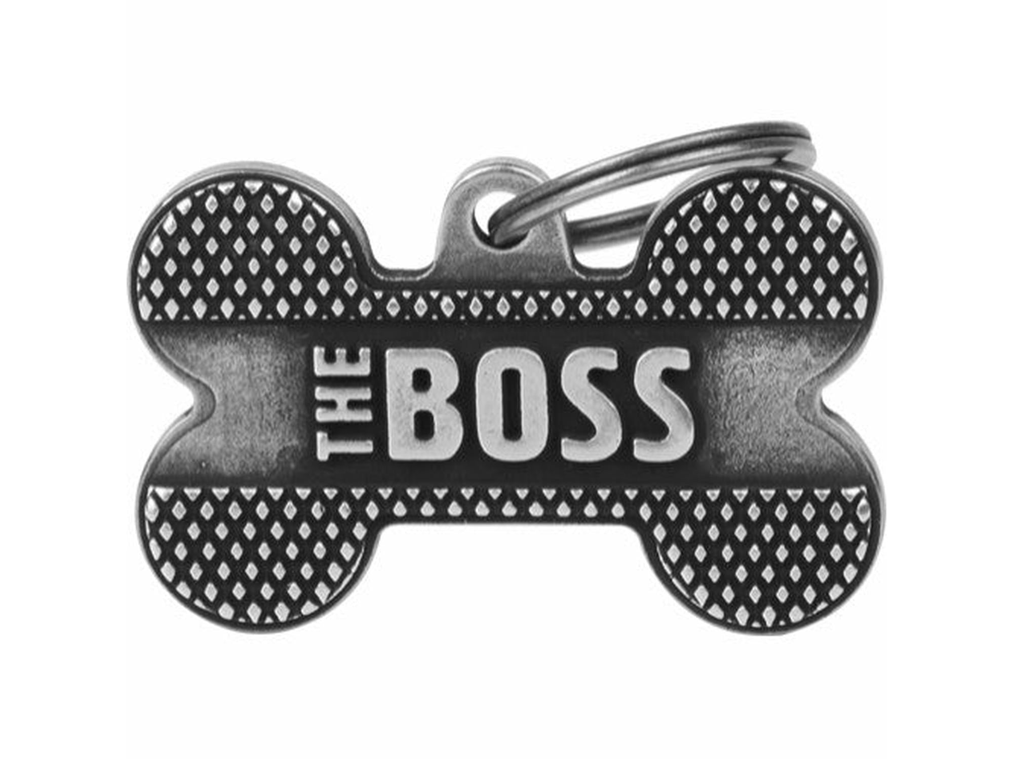 MyFamily Bronx The Boss ID-brikke til hund og katt – graverbar navnebrikke
