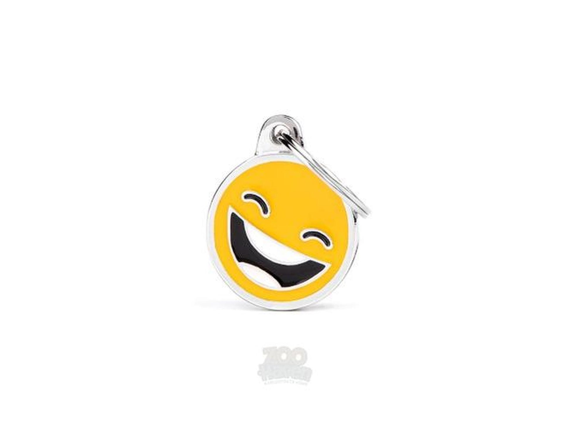 MyFamily Charms Emoticon Smile ID-brikke til hund og katt – graverbar navnebrikke