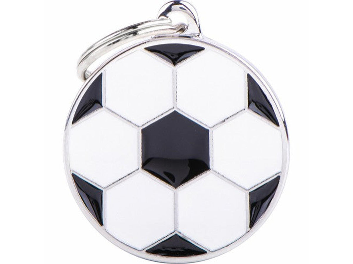 MyFamily Charms Fotball ID-brikke til hund og katt – graverbar navnebrikke