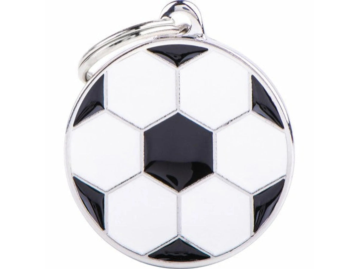 MyFamily Charms Fotball ID-brikke til hund og katt – graverbar navnebrikke