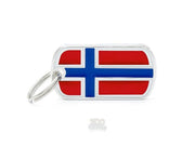 MyFamily Flags Norge ID-brikke til hund og katt – graverbar navnebrikke
