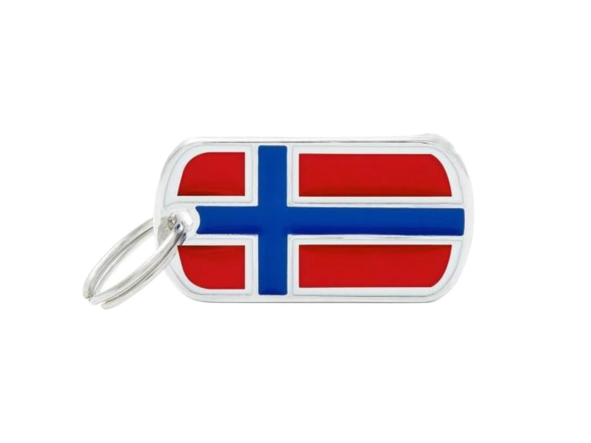 MyFamily Flags Norge ID-brikke til hund og katt – graverbar navnebrikke