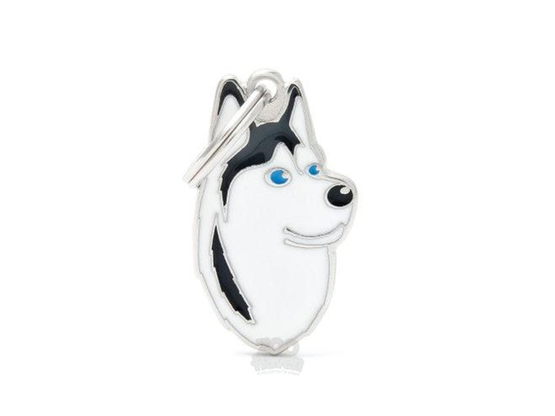 MyFamily Friends Siberian Husky sort ID-brikke til hund og katt – graverbar navnebrikke