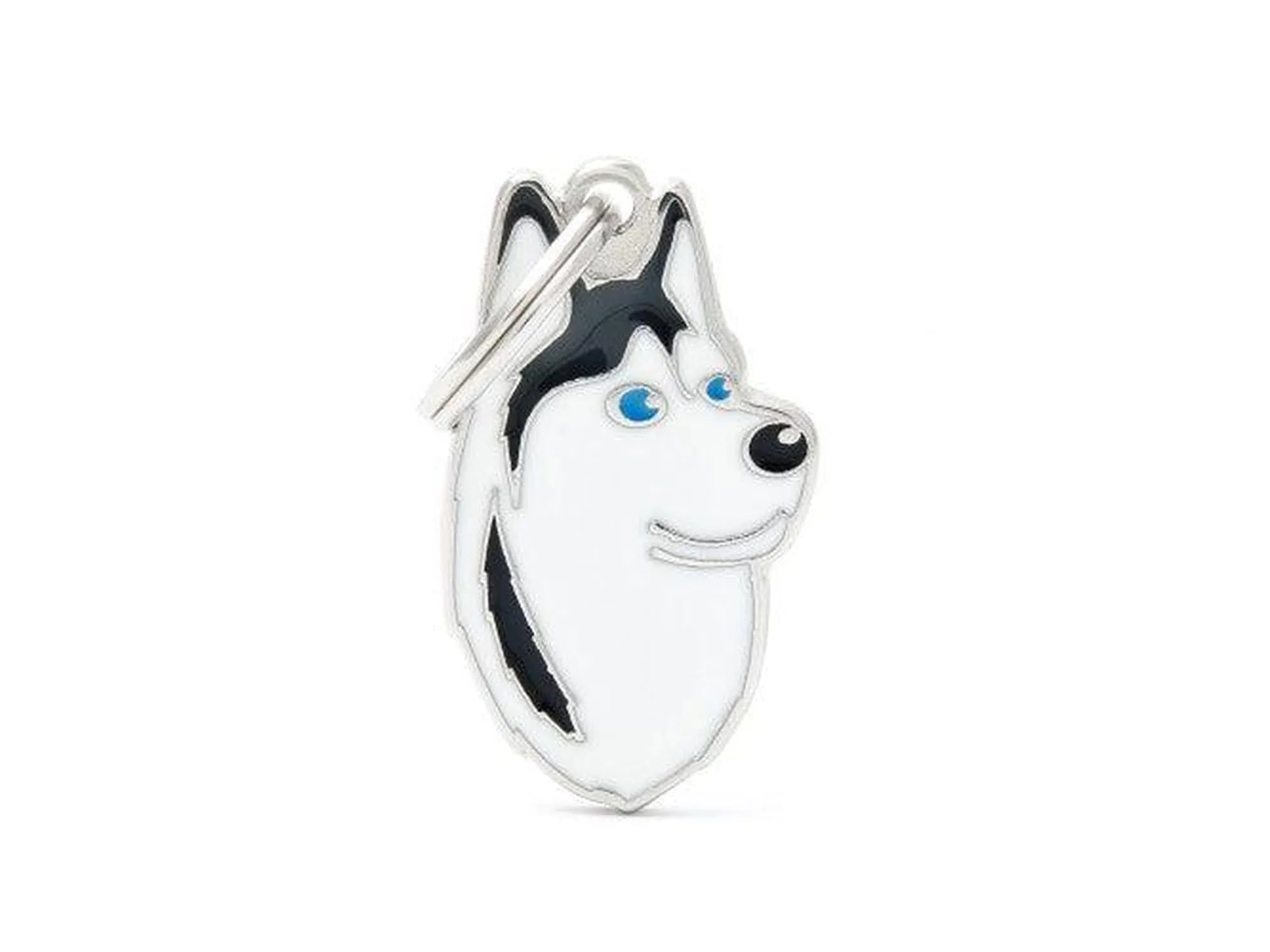 MyFamily Friends Siberian Husky sort ID-brikke til hund og katt – graverbar navnebrikke