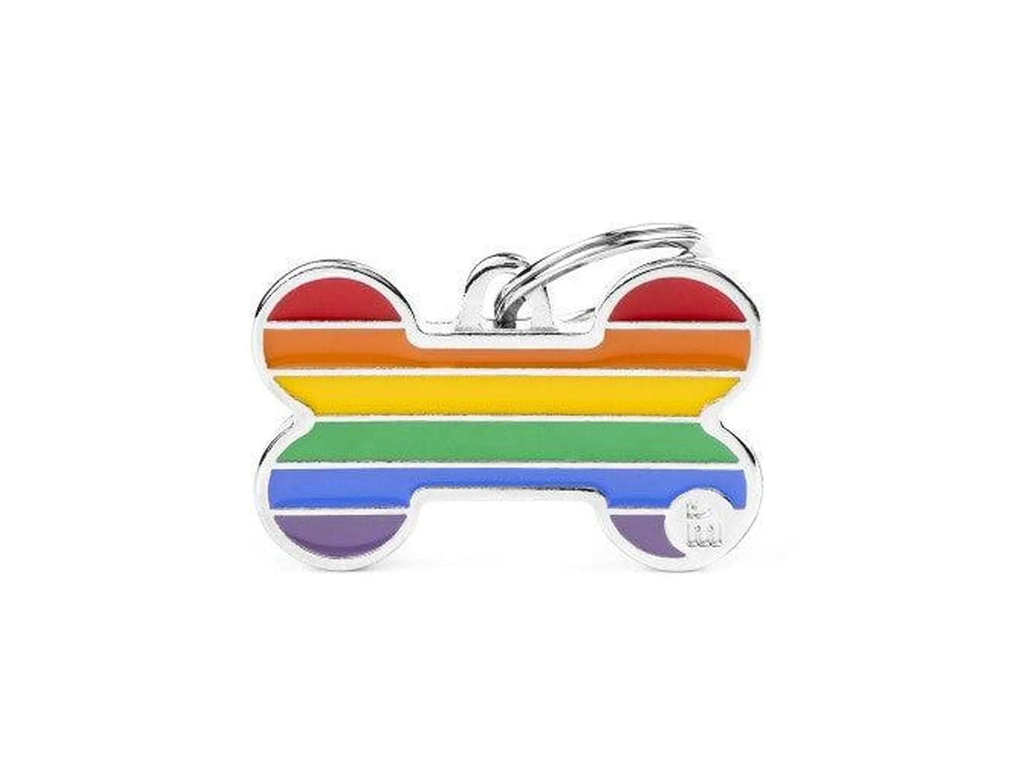 MyFamily Rainbow Bein ID-brikke til hund og katt – graverbar navnebrikke