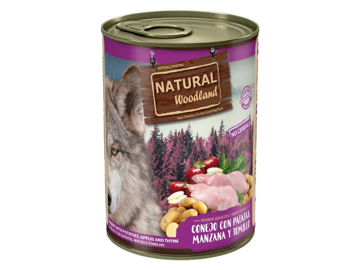 Natural Woodland Kanin med potet, eple og timian – våtfôr til hund på boks