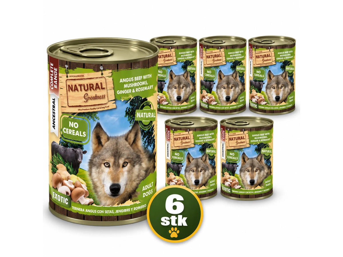 Natural Greatness Angus Beef – Komplett våtfôr hund | 6 × 400 g