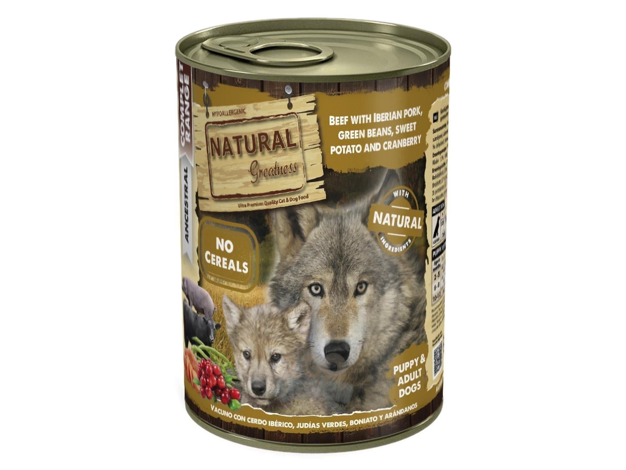 Natural Greatness Beef & Iberian Pork komplett våtfôr hund 400 g