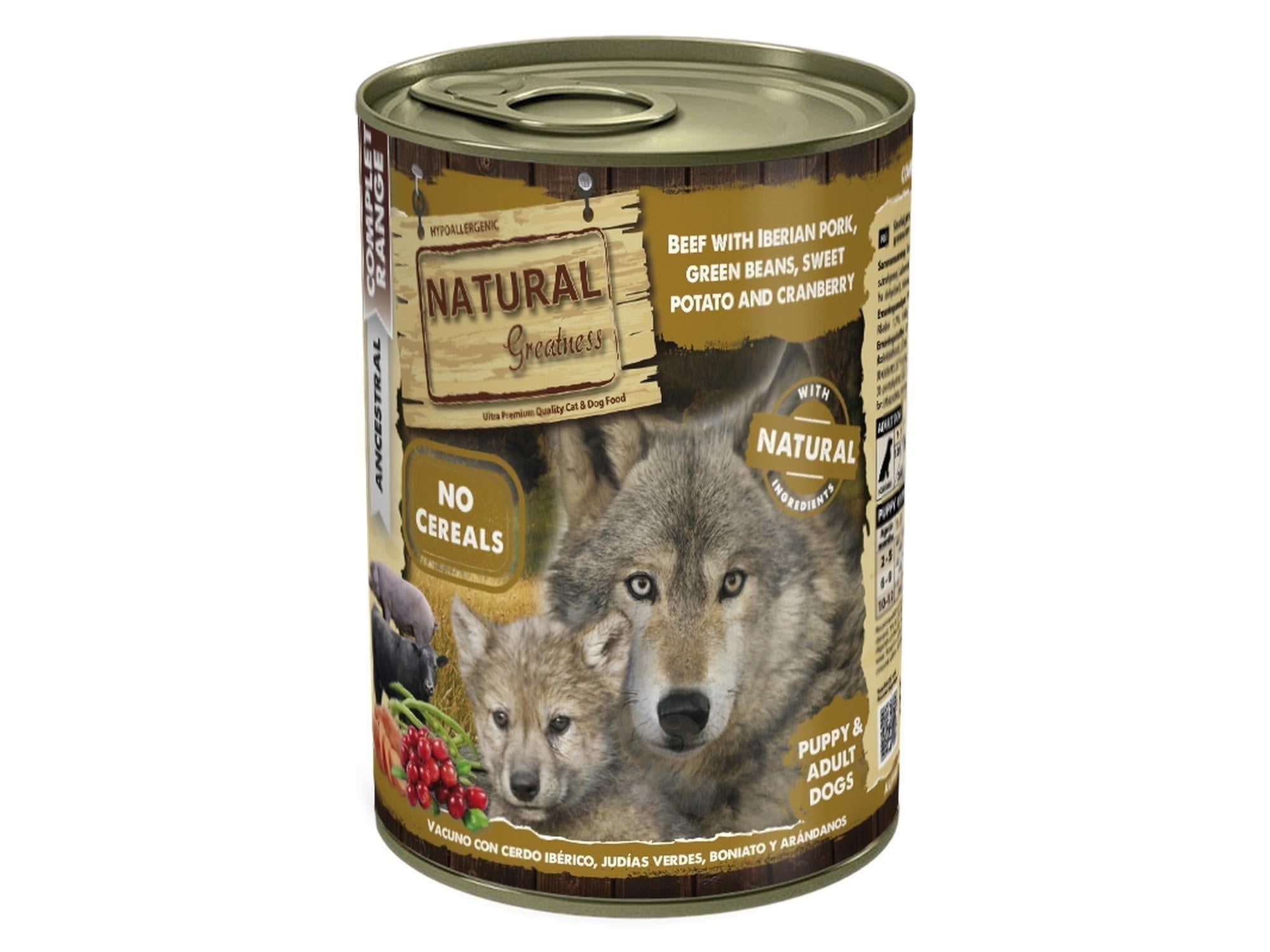 Natural Greatness Beef & Iberian Pork komplett våtfôr hund 400 g