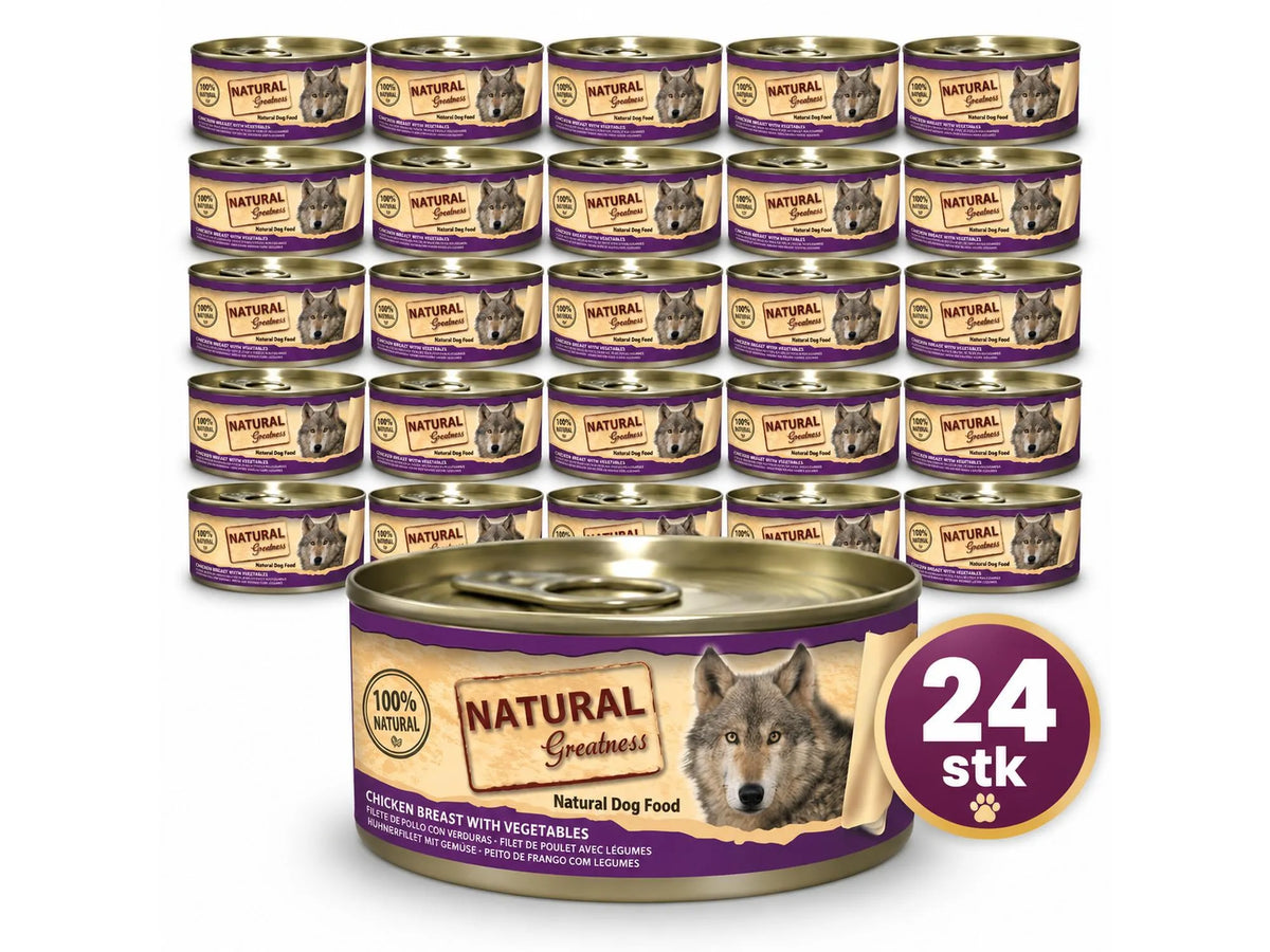 Natural Greatness Chicken with Vegetables – Våtfôr & snacks hund | 24 × 156 g