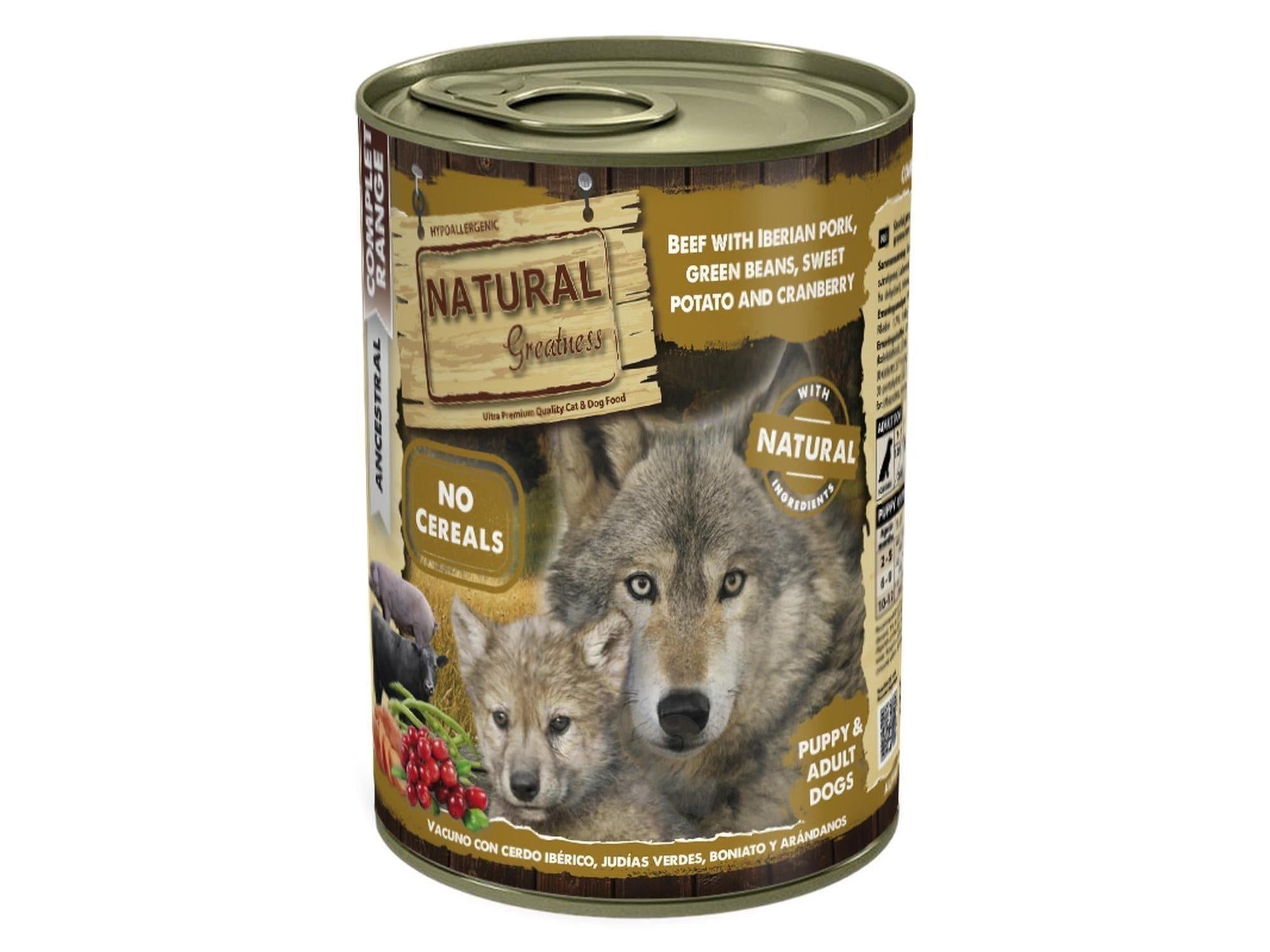 Natural Greatness Beef & Iberian Pork komplett våtfôr hund 400 g