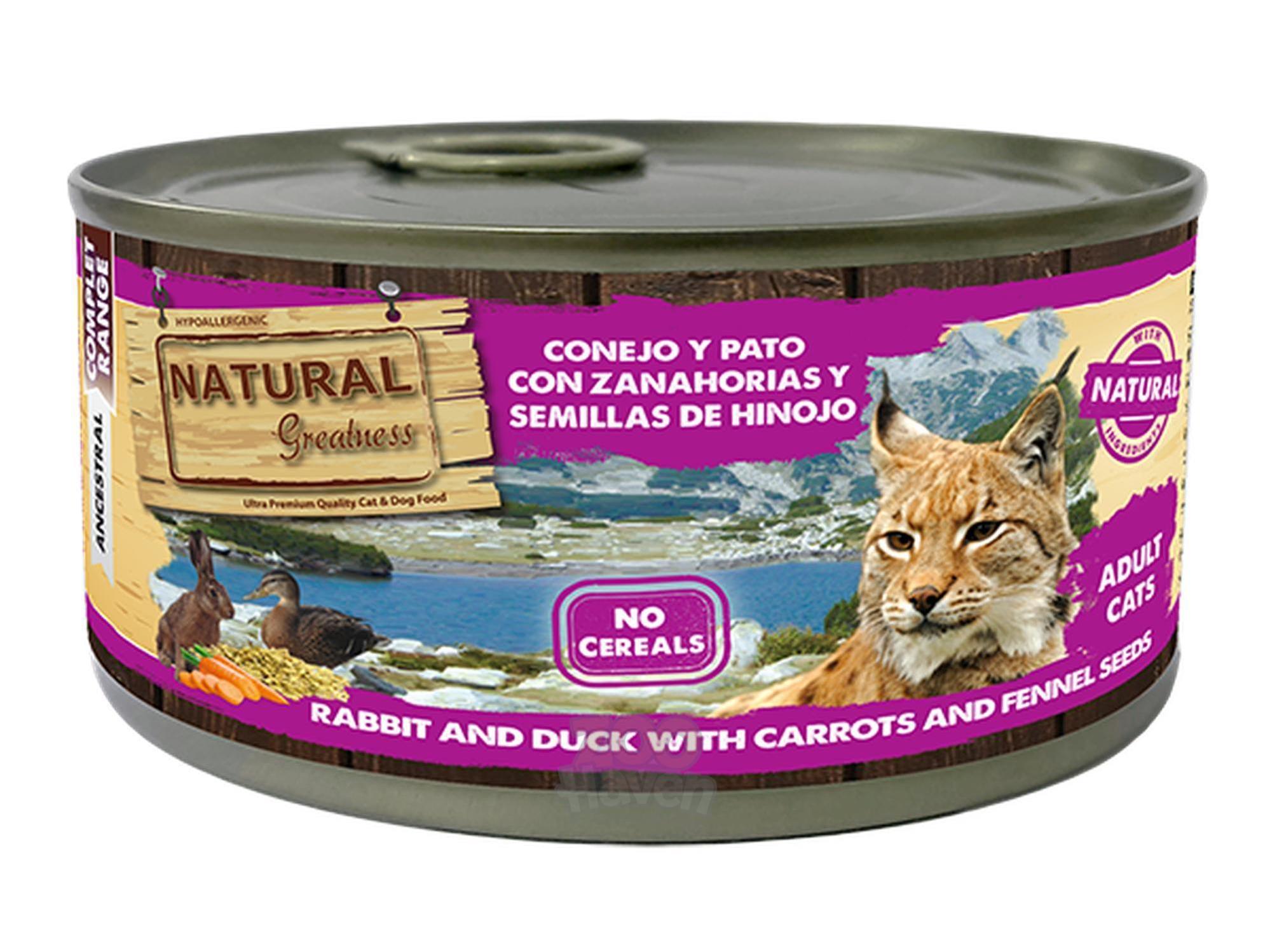 Natural Greatness Rabbit & Duck komplett våtfôr katt 185 g