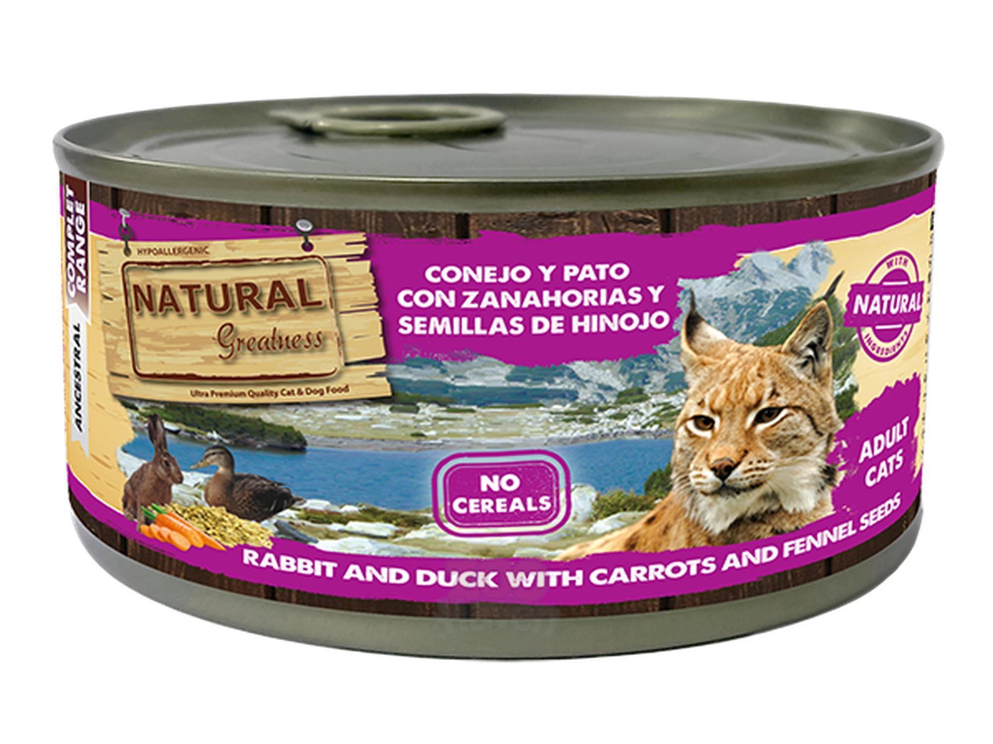 Natural Greatness Rabbit & Duck komplett våtfôr katt 185 g