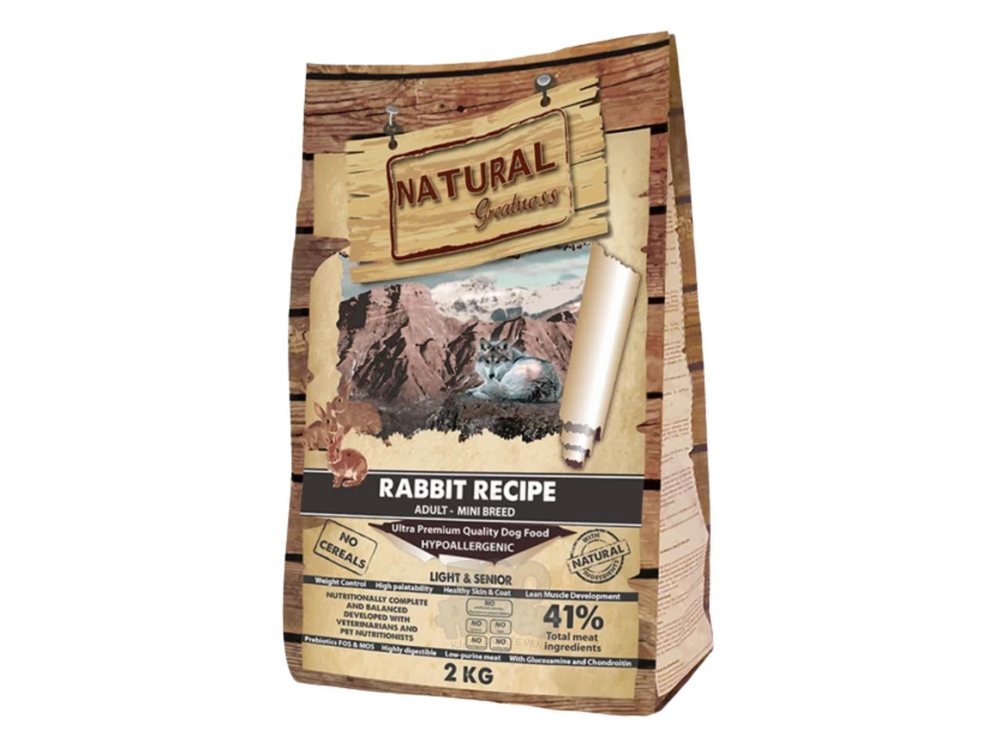 Natural Greatness Rabbit Mini Recipe tørrfôr til voksen småhund og senior av kanin