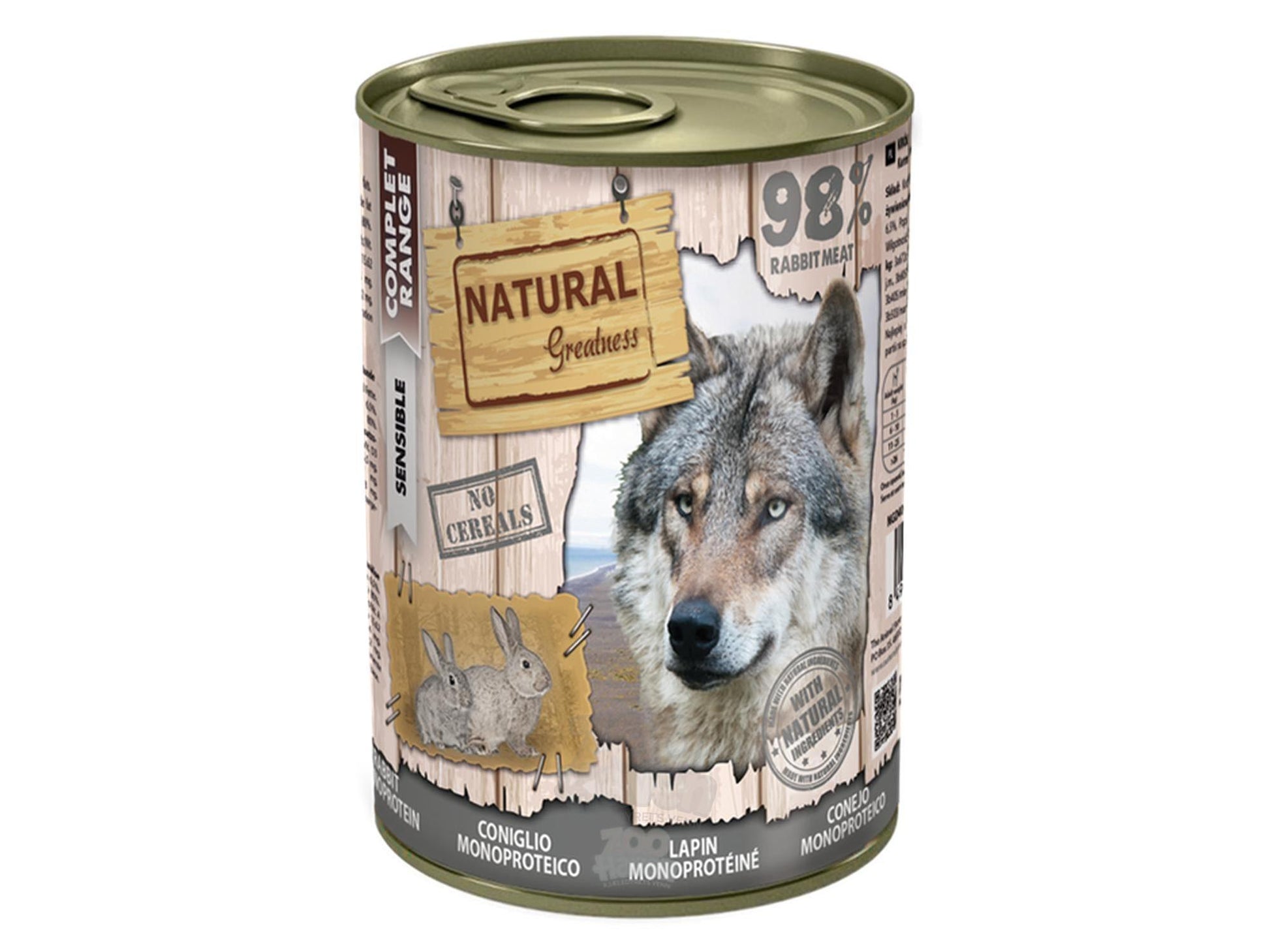 Natural Greatness Rabbit Monoprotein våtfôr til hund med 98 % kanin