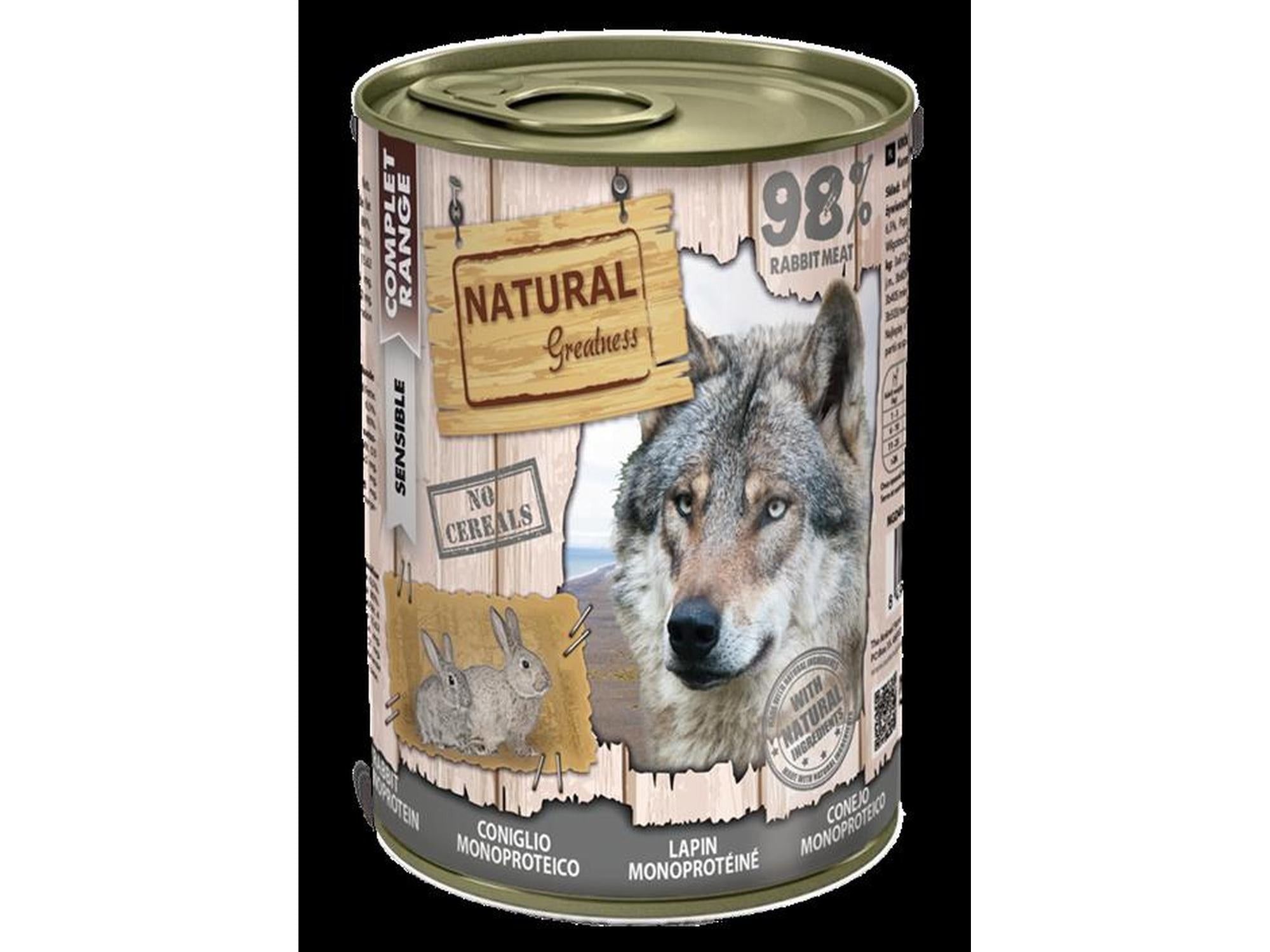 Natural Greatness Rabbit Monoprotein våtfôr til hund med 98 % kanin