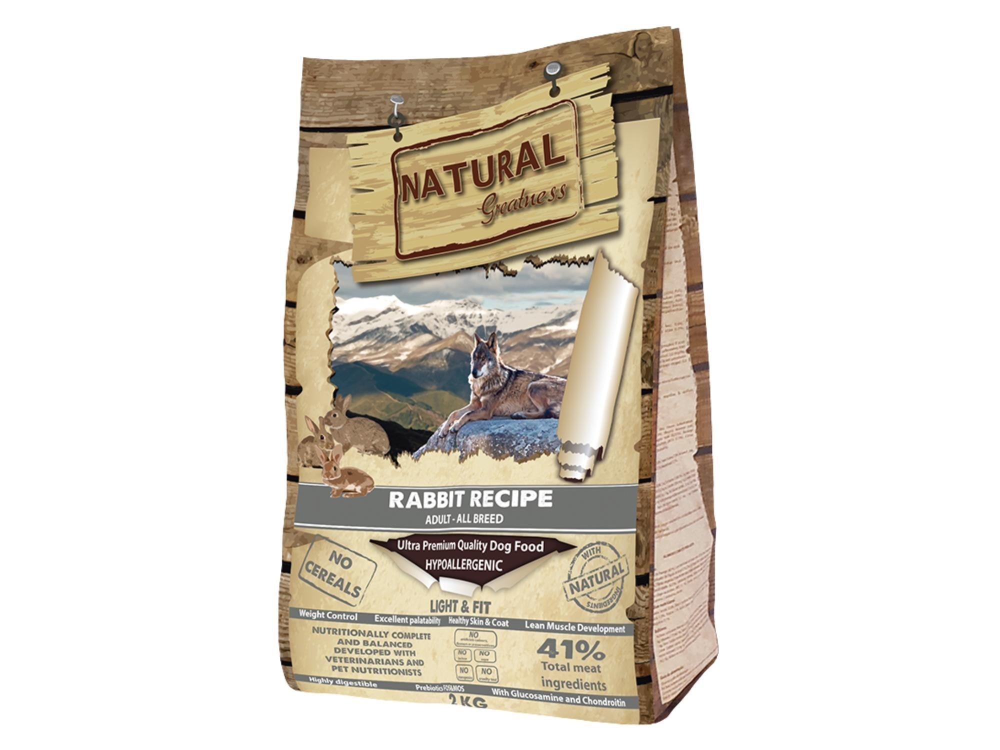 Natural Greatness Rabbit Recipe tørrfôr til voksen og senior hund av kanin